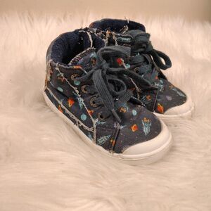 Spaceship & Planet Canvas High Top Toddler Size 8 Blowfish Malibu Shoes